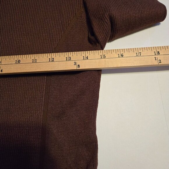 Ashley Stewart Expresso Brown Ribbed Knit Turtleneck Sweater Plus Sz 22/24 - Picture 6 of 10